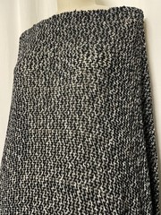 Poly Rayon Blend Black Cream Marl Fine-Gauge Summer Sweater Knit Fabric 3Yds 52″