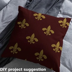 Feelyou Fleur De Lis Fabric, Vintage Royal Floral Upholstery, 108″ x 58″