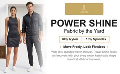 Power Shine Fabric by the Yard 4-Way Stretch Nylon Spandex 210 GSM 58/60 Wide
