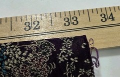 Deep Purple Satin Oriental Asian Fabric Piece ~56″ X ~33″ Village Trees Flowers