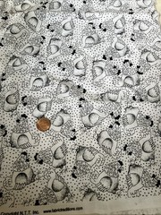 1/2 Yard 2001 Black & White Illustrated Chickens by Fabric Traditions Cotton