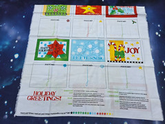 CHRISTMAS POSTCARD FABRIC PANEL COTTON LYNDA MILLIGAN 2007 AVLYN