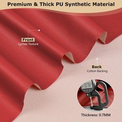 ANMINY Faux Leather Fabric 54 Wide Vinyl Upholstery Fabric by The Yard 0.7MM Thi