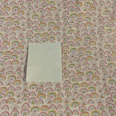HTF Dear Stella Abstract Rainbow Fabric Blue Yellow Pink Green Fuchsia White BTY