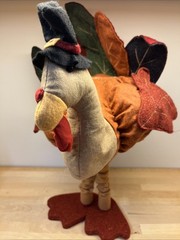 Hobby Lobby Standing Fabric Turkey Decor, Thanksgiving Tabletop Decor 16.5 Inch