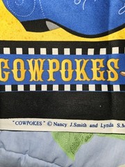 Cowpokes Nancy J Smith/Milligan Cowboy Boots Cotton Fabric Panel 44″ X 37″