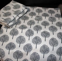 Black Trees on a Natural Background – Cotton/Linen Blend … 2 Pieces