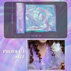Ganeen 11 Yards Iridescent Fabric Organza Fabric Sheer 59 Inches Light Purple