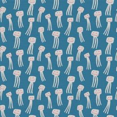 Octopuses on Blue – Animal Kingdom – Paintbrush Studio 100% Cotton Fabric