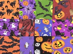 65 Piece 10×8 Scrap Pack – Halloween – No Duplicates – 100% Cotton 5558
