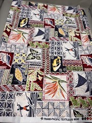 Trans-Pacific Textiles Hawaiian Fabric 1.6 Yards Tribal Patchwork Honu