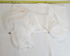 4 lbs Fabric Remnant Tulle Polyester Lining Mesh Sheer Faux Taffeta Stripe White