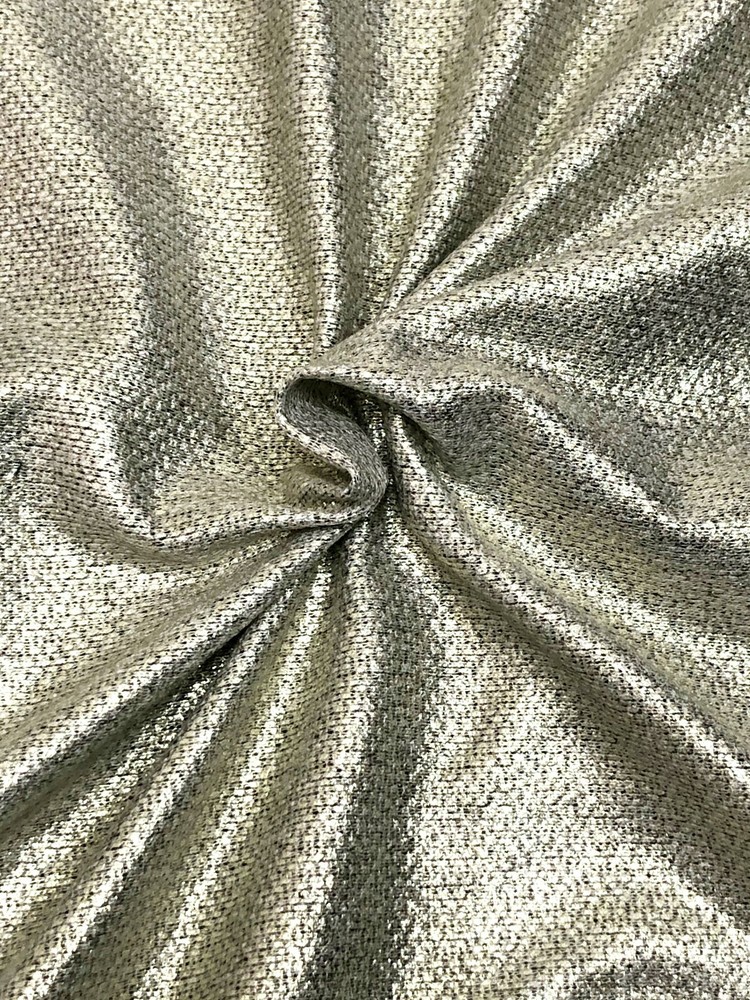 Polyester Sweater Knit None Stretch with Gold Lurex Foil Design