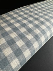 VTG Fabric Woven Cotton Gingham Check Plaid 11+Yd Primitive Country Blue Medium