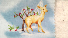 Fabric Red Rooster “O’ Snowy Night” 4 Pc Sampler Snowmen as Holy Family $8.95