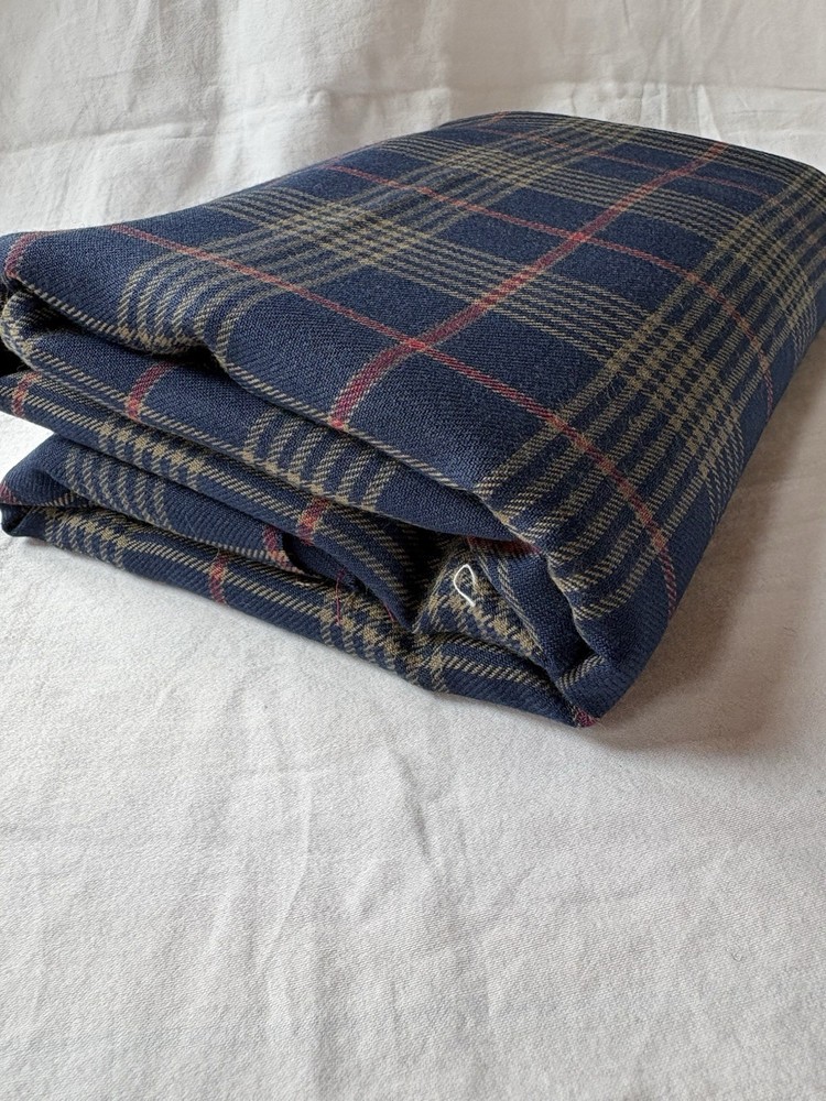 Vintage Fabric – Tartan Plaid Woven Fabric – By The Half Yard