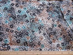 Feed Sack White With Blue, Black And Brown Cotton Fabric 36 X 46