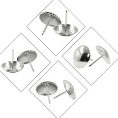 Upholstery Tacks, 5/8 Inch (16mm), Silver, 100Pcs | Antique Round Metal, Thum…