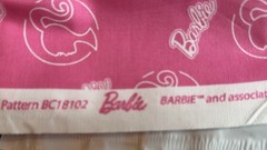 Pink Fabric Barbie Girl Head Toss Mattel Premium 100% Cotton 12 yds 2 yd x 44”