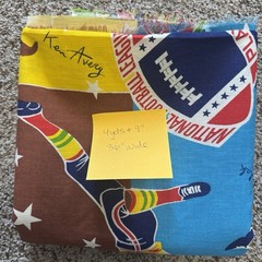Vintage 1970s NFL Football Players Fabric 36” Wide 4.25 Yards