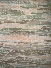 Omega Textiles Abtract Stripe Lightweight Pastel Fabric Green Tan Peach BTY W12