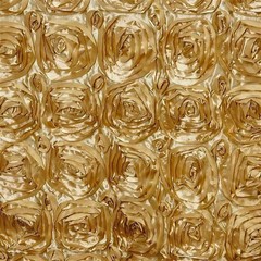 Paige GOLD 3D Floral Polyester Satin Rosette Fabric by the Yard – 10028