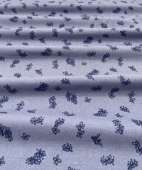 Blue Ditsy Floral Linen & Rayon Blend Fabric