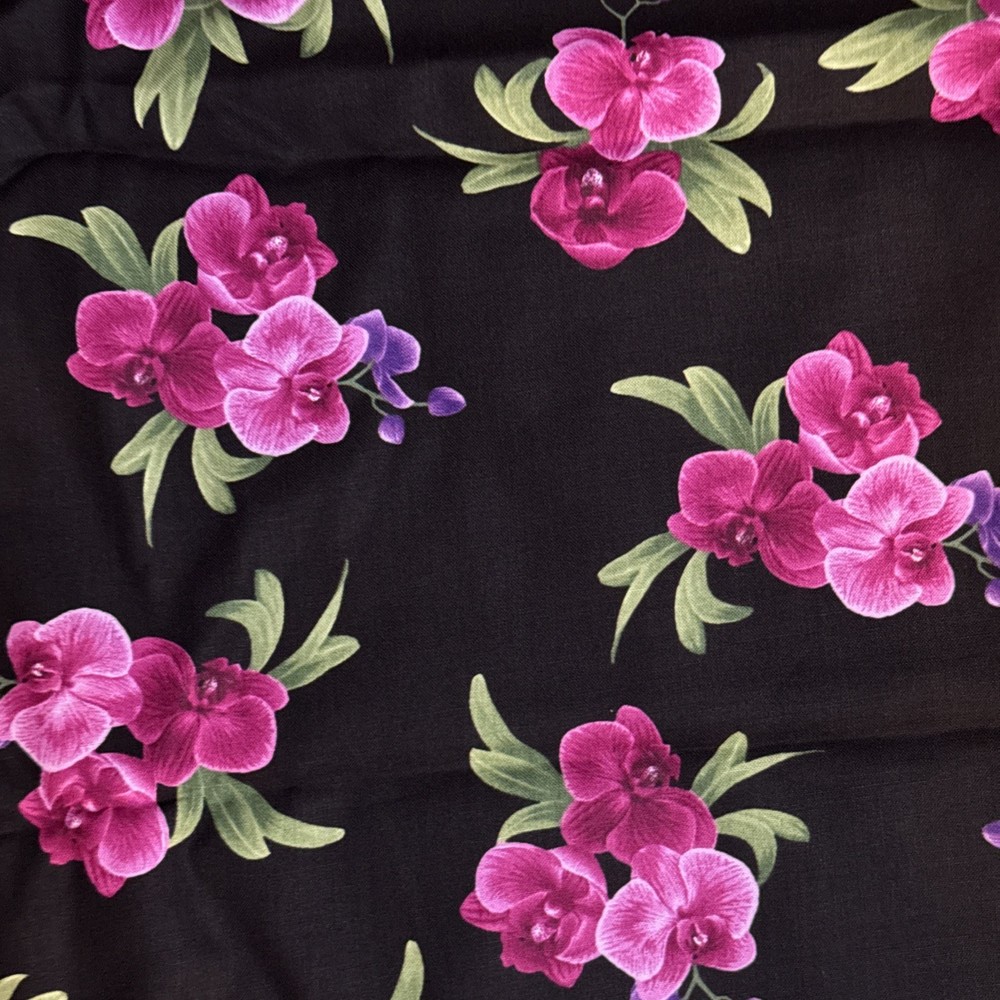 ORCHIDS 5649 Chong A Hwang Timeless Treasures Fabric – 44″ x 109″ – 3 yds