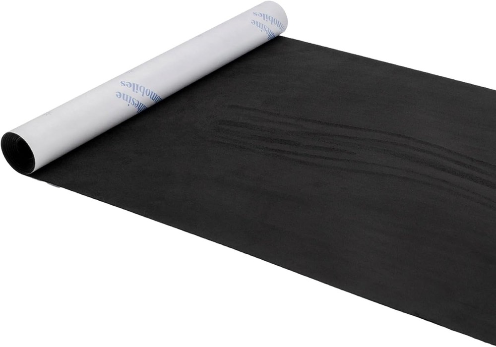 Black Self-Adhesive Microfiber Suede Fabric 39.37″x78.74″ for Car Interior