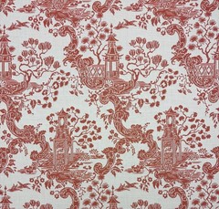 BALLARD DESIGNS SUNBRELLA PAGODA PEONY CHINOISERIE FABRIC 2.75 YARDS 54″W