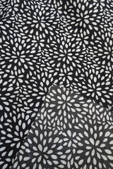 Cotton Poly Fabric 3-1/2 yds x 45″ wide Black & White Tear/Rain Drops Design