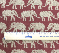 Duralee Red Elephant 15451 Driftwood Decor Fabric Remnant #11
