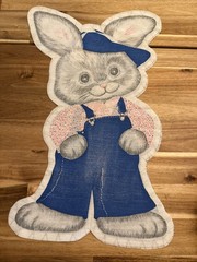 Spring Mills Cut And Sew Rabbit with Blue Coveralls 18″ #7508 Sewing Plush
