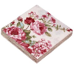 42 PCS 5×5 inch Plaid Retro Rose Floral Charm Packs for Quilting Precut
