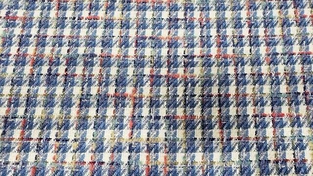 Osborne & Little – Albermarle Burlington/ Color Denim/Coral – 2.25 yards