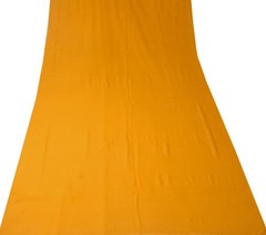 Sushila Vintage Mustard Sari Remnant Scrap Pure Georgette Silk Craft Fabric