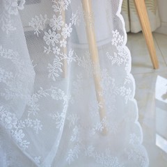 1M Embroidery Lace Mesh Fabric Tulle for Bridal Wedding Dress Curtain Tablecloth