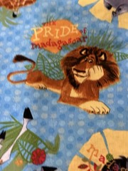 3 Yards Madagascar 2005 Film Movie DreamWorks Characters Blue Cotton Fabric