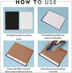 New Upgraded Heavy Weight White Iron-On Non-Woven Fusible Interfacing Heavy…