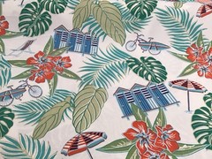 Tommy Bahama Outdoor Fabric Beach Scenes Capri Upholstery Deck Chair By The Yard