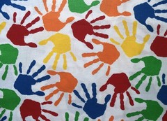 1/4 yard cotton fabric Jo Ann Fabrics Colorful Hand Prints