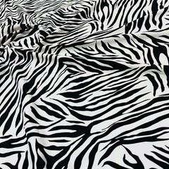 Black & White Animal Print Zebra Stretch Spandex Fabric 60″ by Yard for Swimwear