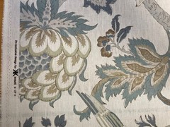 Jacobean Floral Designer Fabric, 100% Linen,7.5oz.,255gsm, BTY, Swatch Available