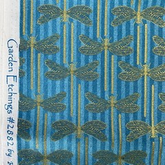 Dragonfly Fabric Gold Aqua Northcott #2882 Ro Gregg Garden Etchings 2 2/3 Yards
