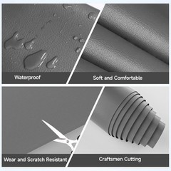 Vinyl Faux Leather Upholstery Gray 180×54” Marine Auto Boat Fabric DIY Repair