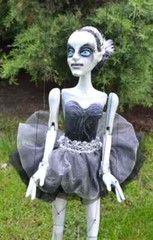 Czech Folk Art Puppet Black Ballerina – Handmade Original Puppet