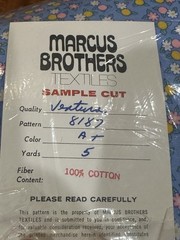 VTG Marcus Brothers Textiles Sample Cut 8187 Light Blue Flower Daisies – 5 Yards