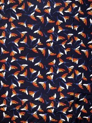 1940’s Blue/Red/Orange Viscose Rayon Fabric. 3.5 Yards.