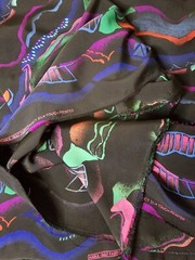 Abstract Kabul Gulf Fabric Material Fancy Silk Touch Printed 4.5 Yards Beautiful