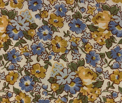 OOP Feedsack VC 1930 Floral Fabric By Windham Blue Golden Yellow Green White BTY